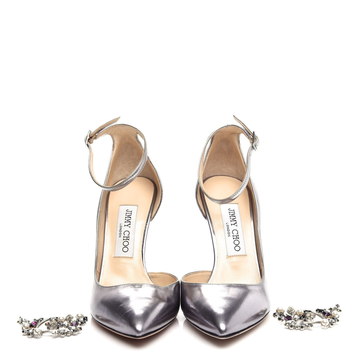 Jimmy Choo Mirror Calfskin Rosa 100 Pumps 37 10 of 10