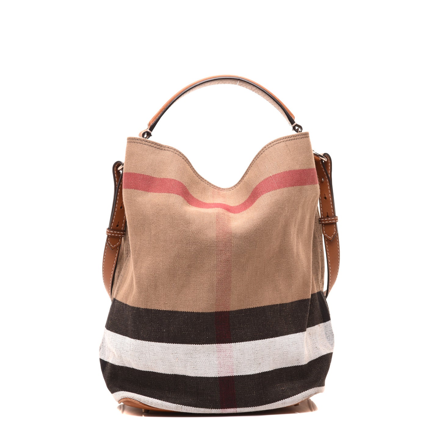 Canvas Mega Check Medium Ashby Hobo Saddle Brown