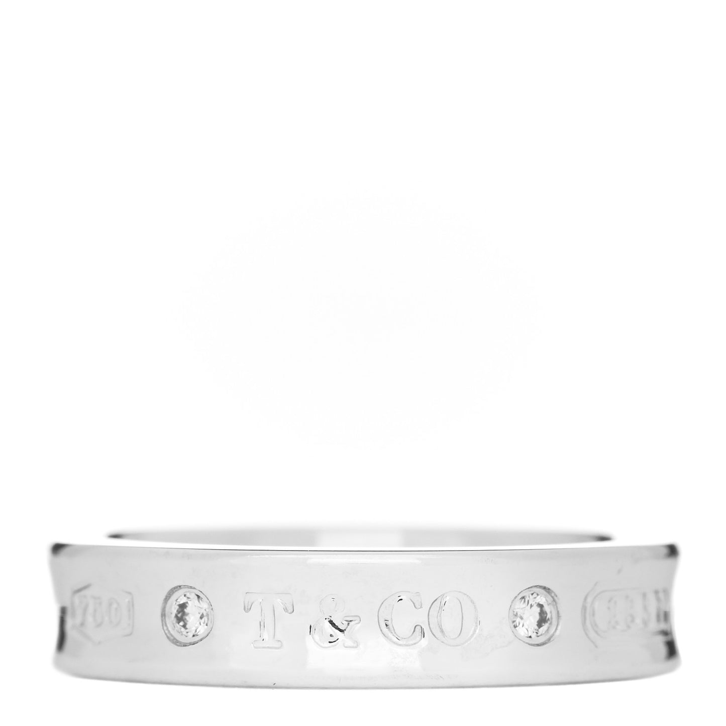 18K White Gold Diamond Narrow 1837 Ring 48 4.5