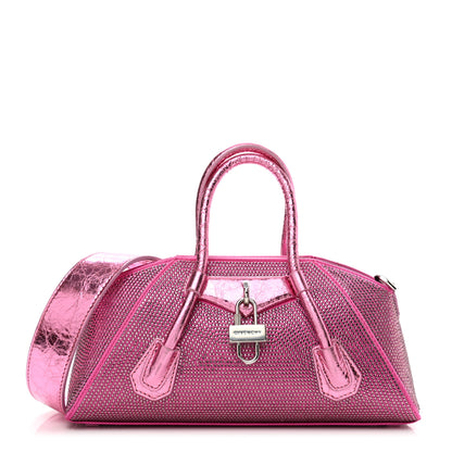 Givenchy Lambskin Satin Strass Mini Antigona Stretch Neon Pink 1 of 9
