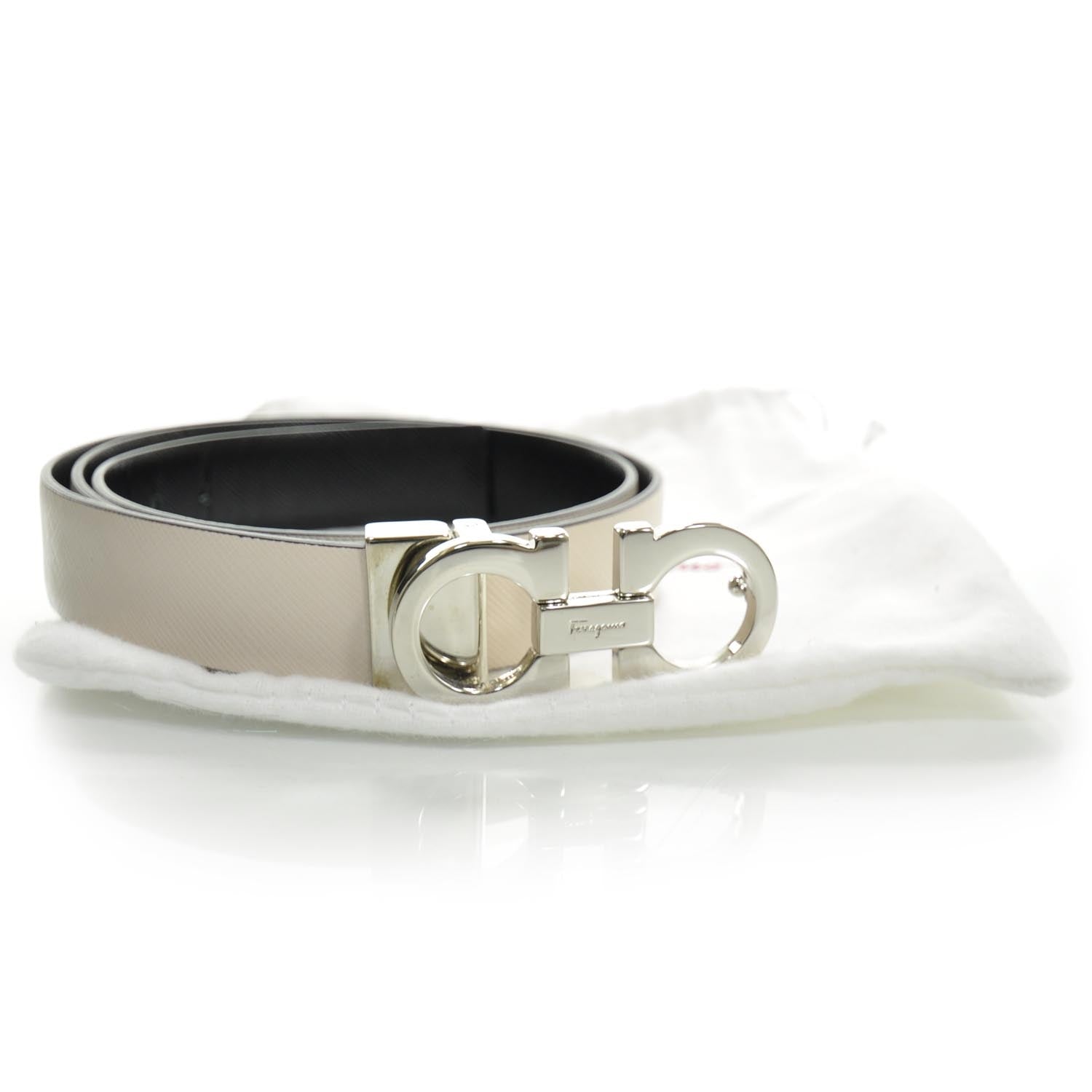 FASHIONPHILE SALVATOREFERRAGAMOLeatherDoubleGanciniReversibleBelt 6 of 6