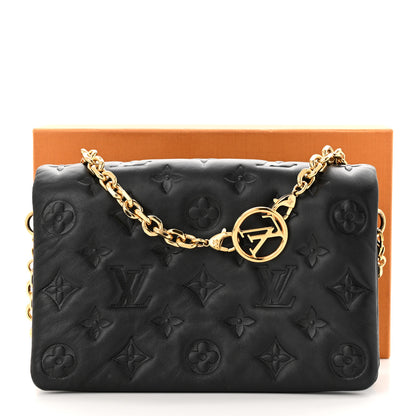Louis Vuitton Lambskin Embossed Monogram Pochette Coussin Black 12 of 12