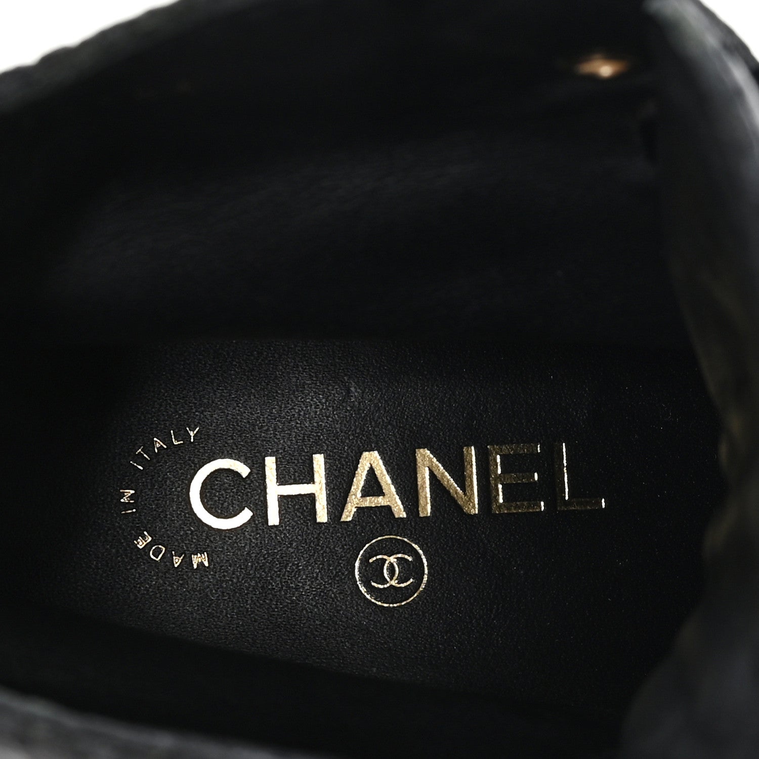 Chanel Shiny Calfskin Velvet Pearl Combat Short Boots 37.5 Black 9 of 9