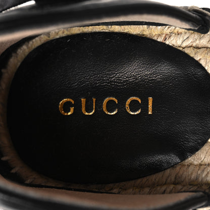 Gucci Nappa Matelasse GG Marmont Ankle Wrap Platform 35/120mm Espadrille Wedges 40.5 Black 9 of 10