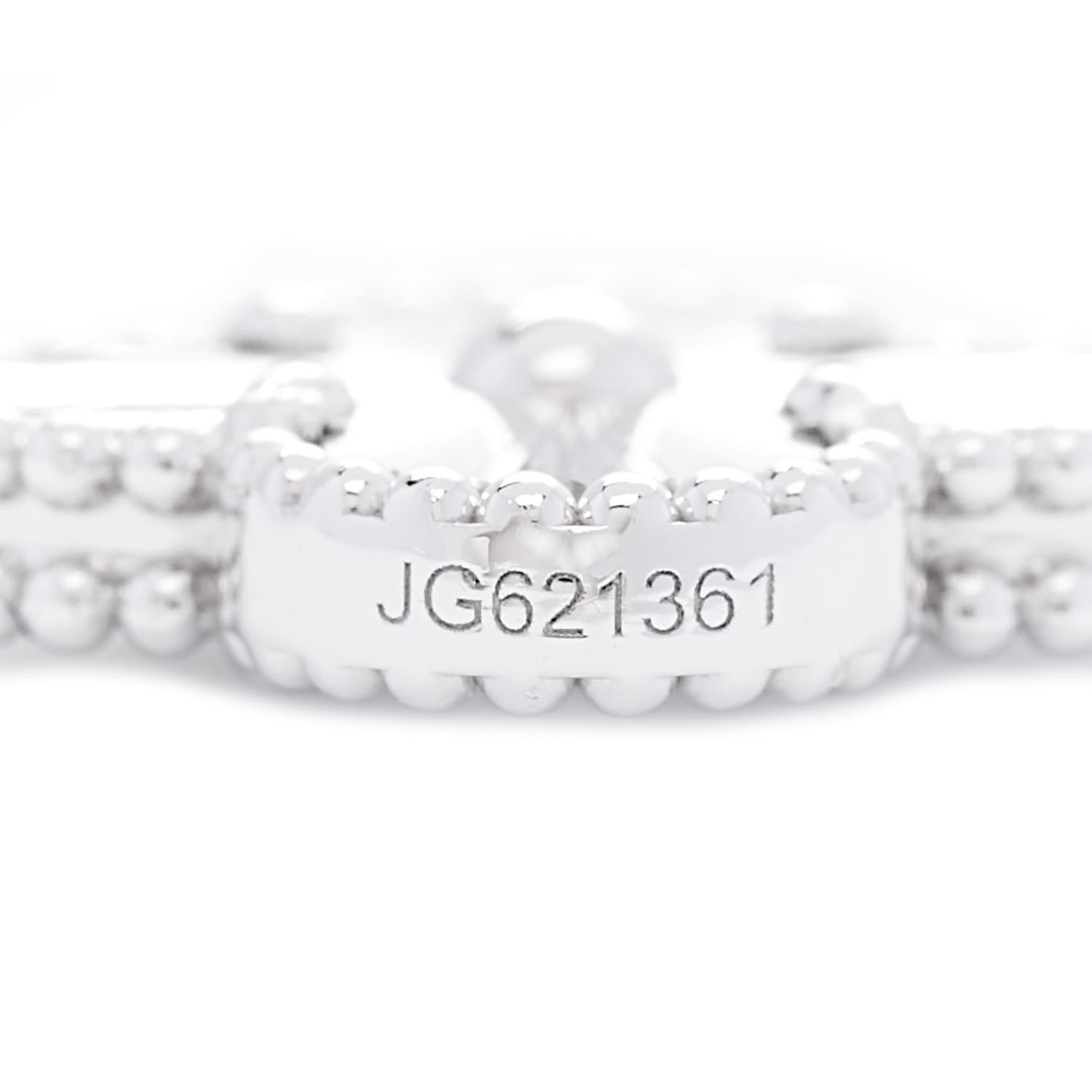 Van Cleef & Arpels 18K White Gold 5 Motifs Guilloche Vintage Alhambra Bracelet 5 of 6