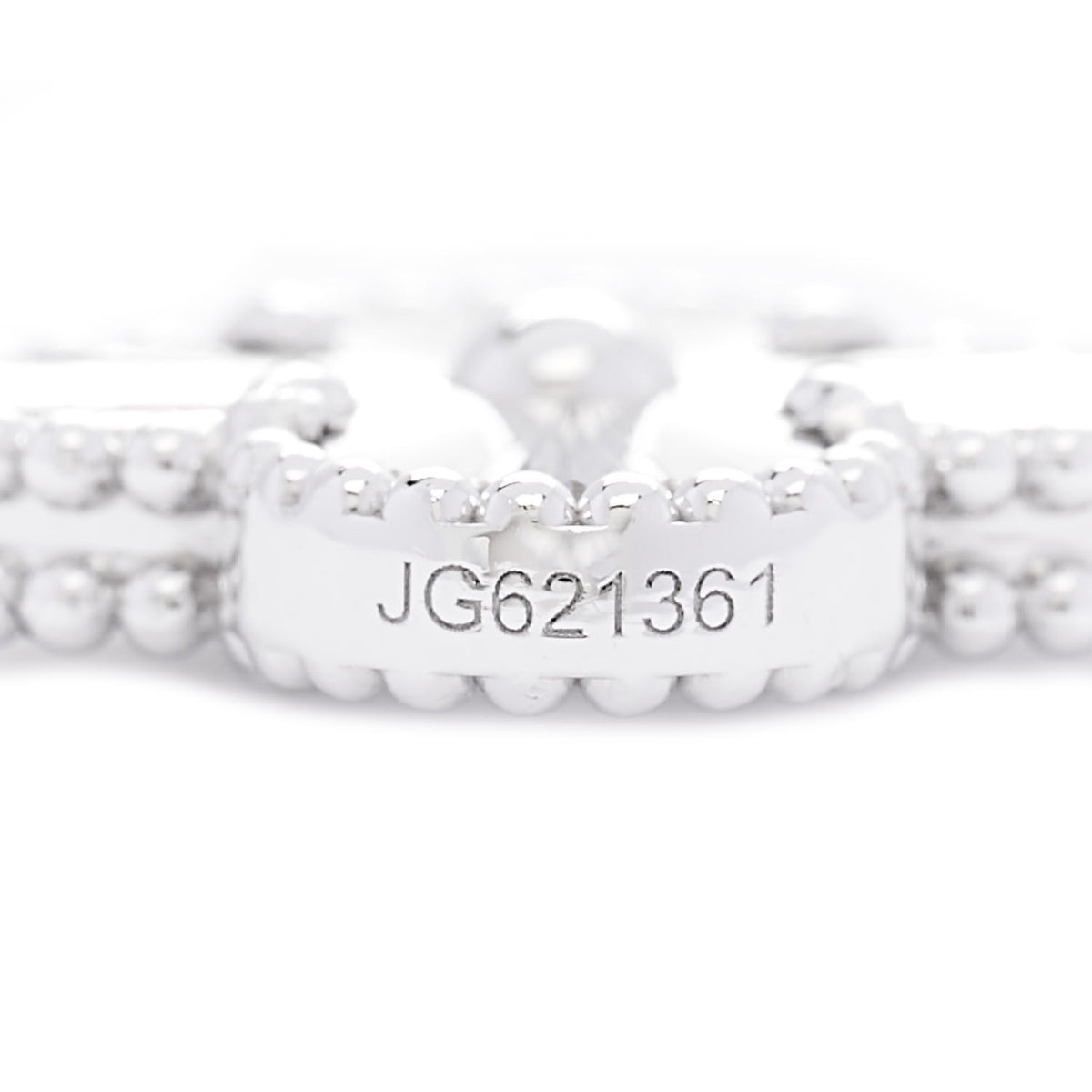 Van Cleef & Arpels 18K White Gold 5 Motifs Guilloche Vintage Alhambra Bracelet 5 of 6