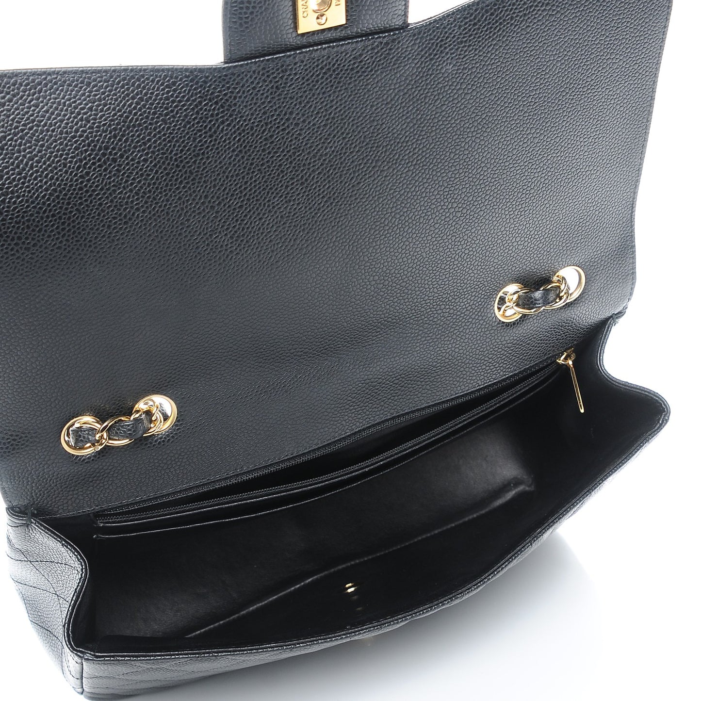 Caviar Quilted Jumbo Single Flap Black