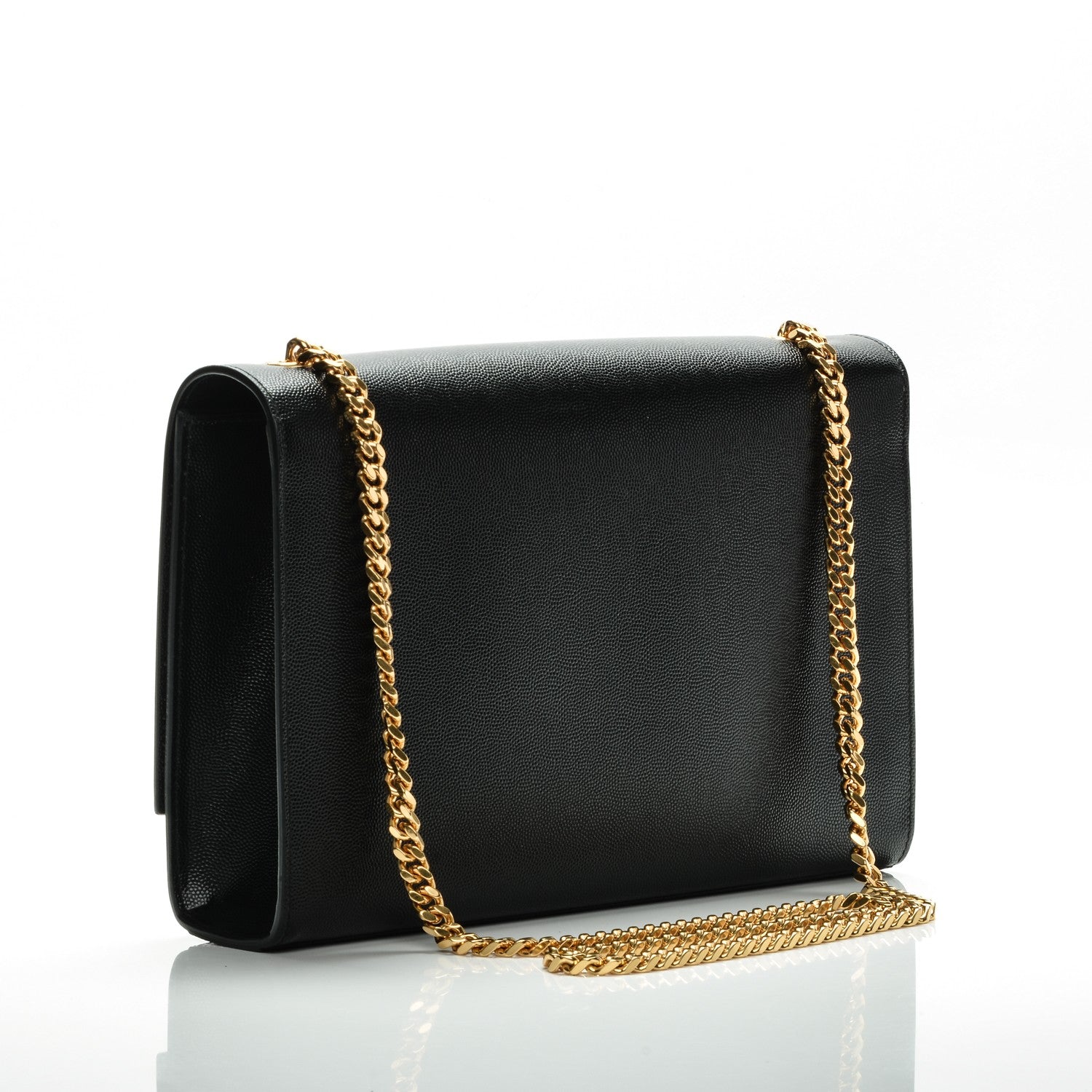 Saint Laurent Grain De Poudre Large Classic Monogram Kate Satchel Black 3 of 6