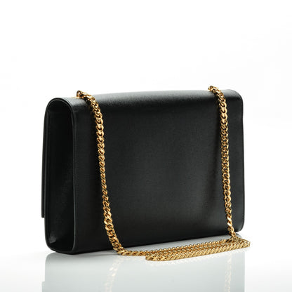 Saint Laurent Grain De Poudre Large Classic Monogram Kate Satchel Black 3 of 6