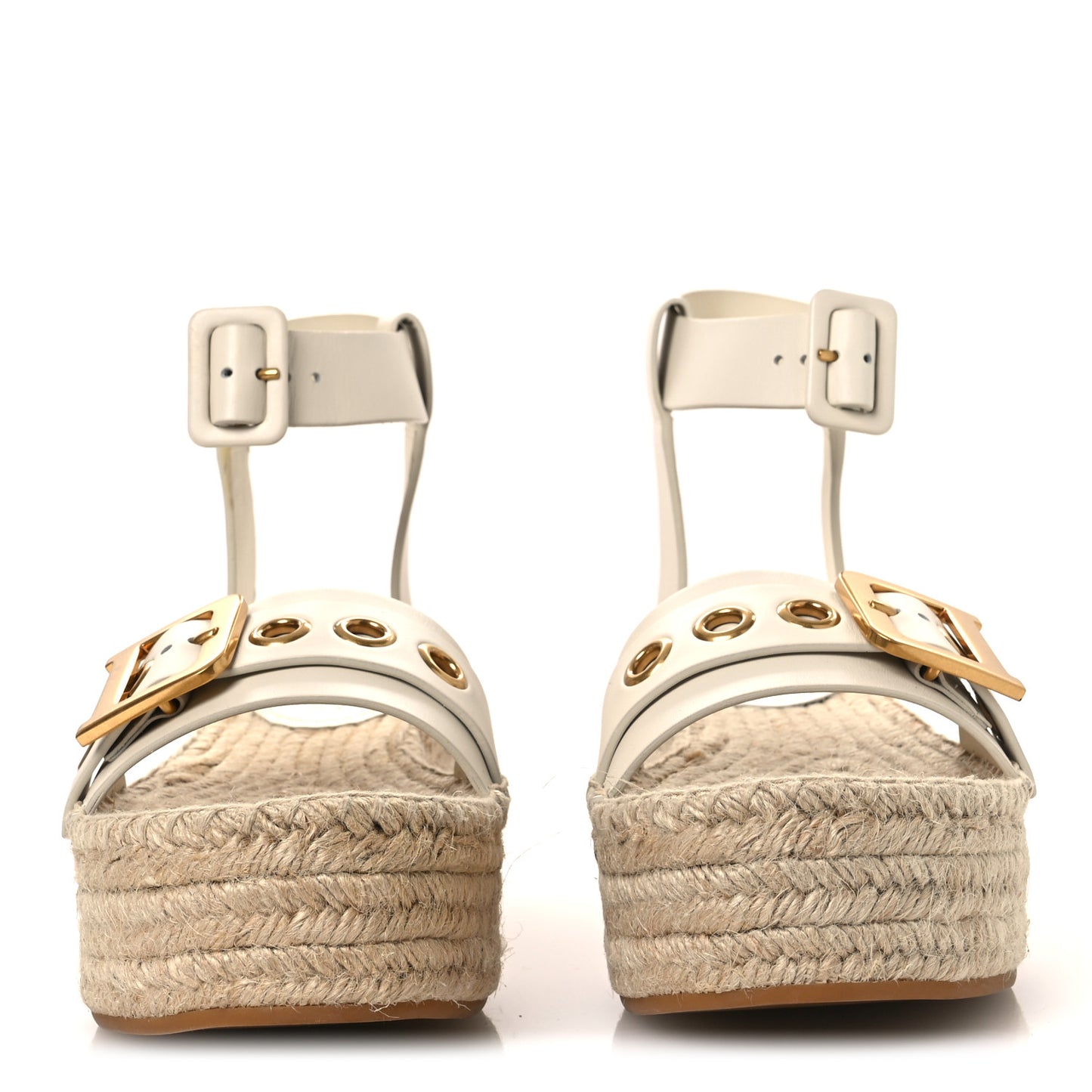 Calfskin D-Dior Espadrille Platform Sandals 40 Off White