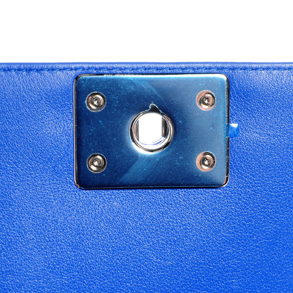 Chanel Patent Leather Medium Boy Flap Plexiglass Blue 8 of 8