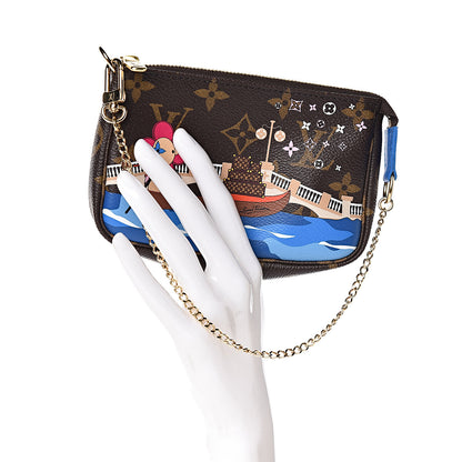 Louis Vuitton Monogram 2019 Christmas Animation Mini Venice Pochette Accessories Blue 2 of 8