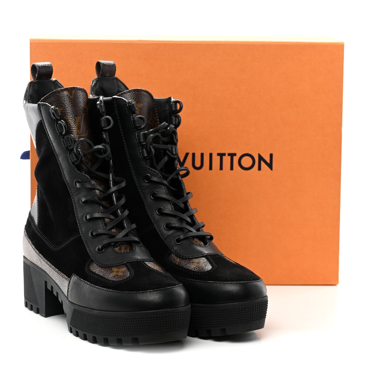 Louis Vuitton Suede Calfskin Monogram Laureate Platform Desert