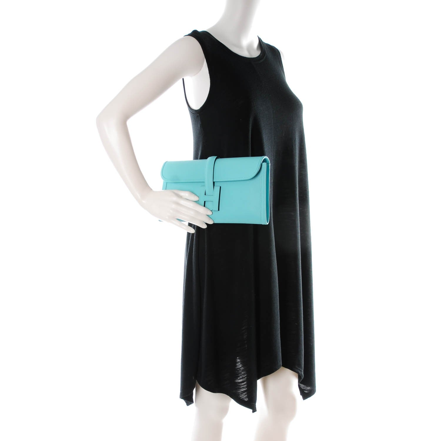 Hermes Veau Swift Jige Elan 29 Clutch Bleu Atoll 2 of 9