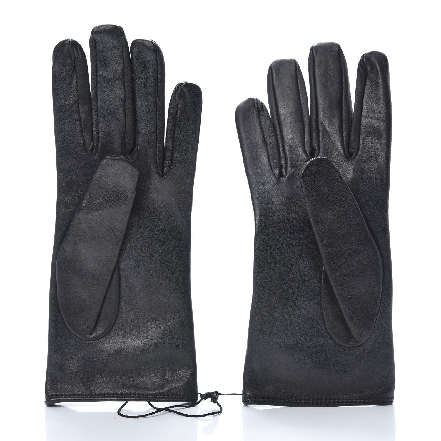 Gucci Lambskin Silk Diagonal GG Gloves 8 Black Gold 2 of 5