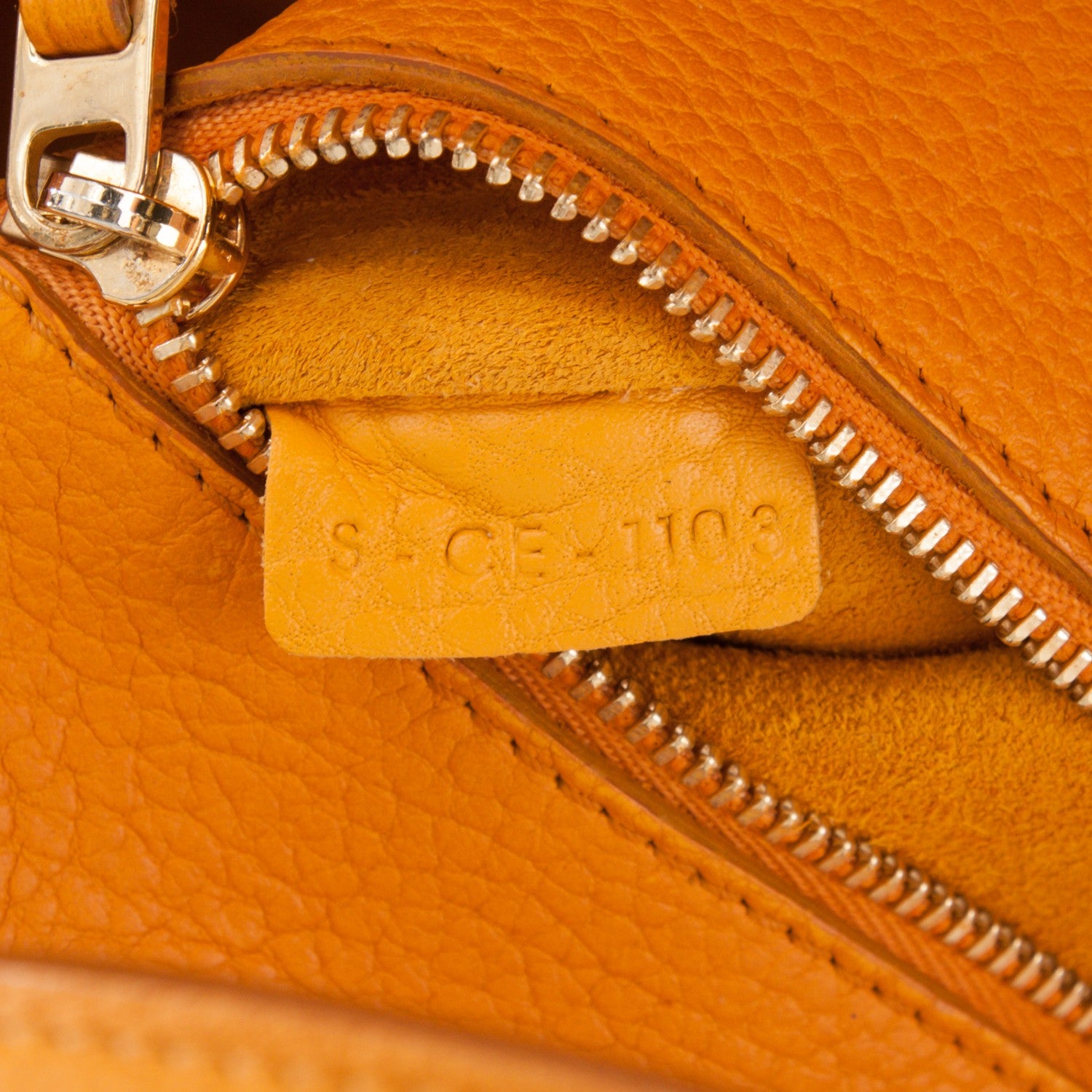 Celine Crisped Calfskin Small Tie Knot Tote Saffron 7 of 8