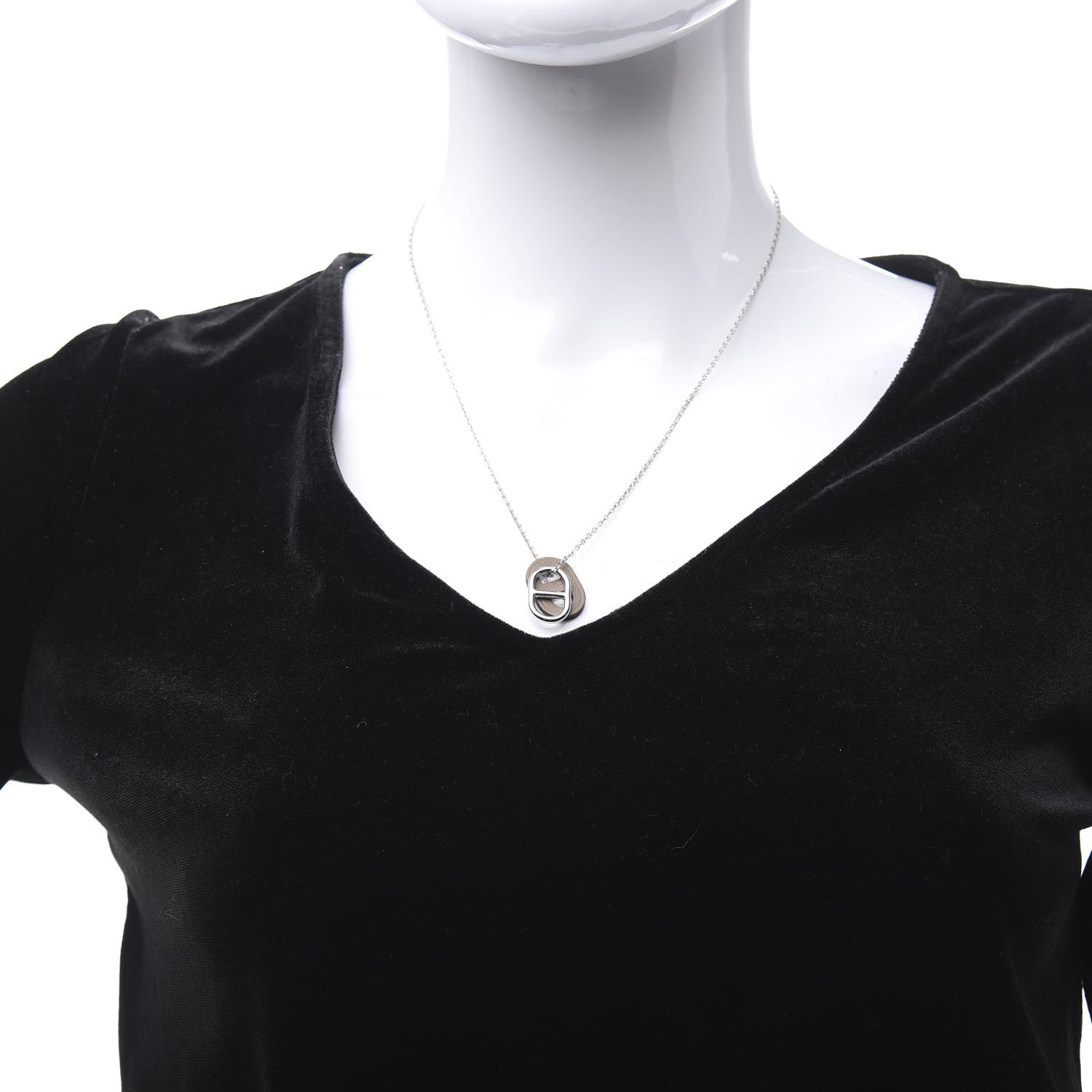 Hermes Swift O'Maillon Pendant Necklace Etoupe 2 of 8