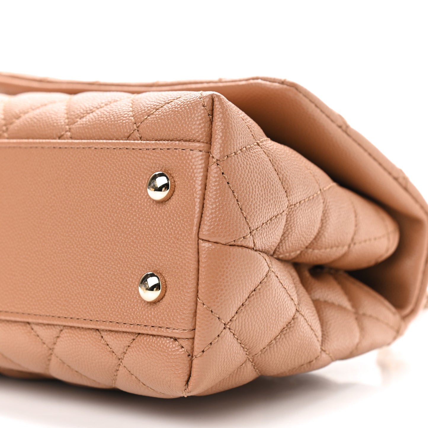 Caviar Quilted Lizard Embossed Mini Coco Handle Flap Brown