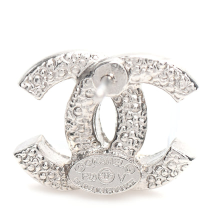 Chanel Crystal Timeless CC Earrings Silver 4 of 5