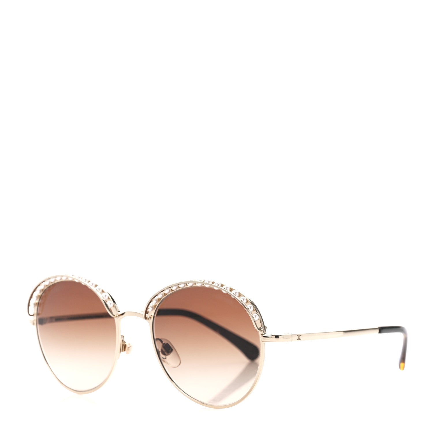 Chanel Pearl Round Sunglasses 4234-H Light Brown 1 of 8