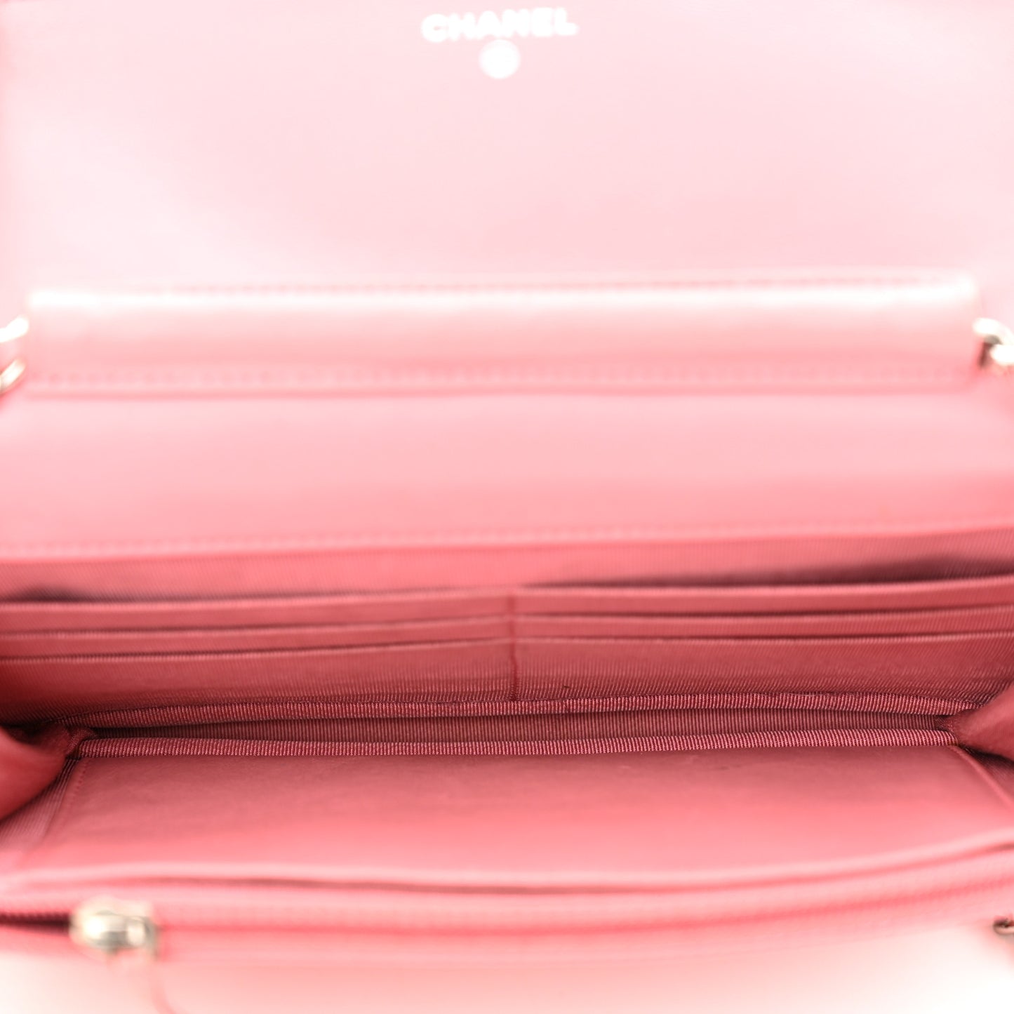 Lambskin Quilted Wallet On Chain WOC Pink