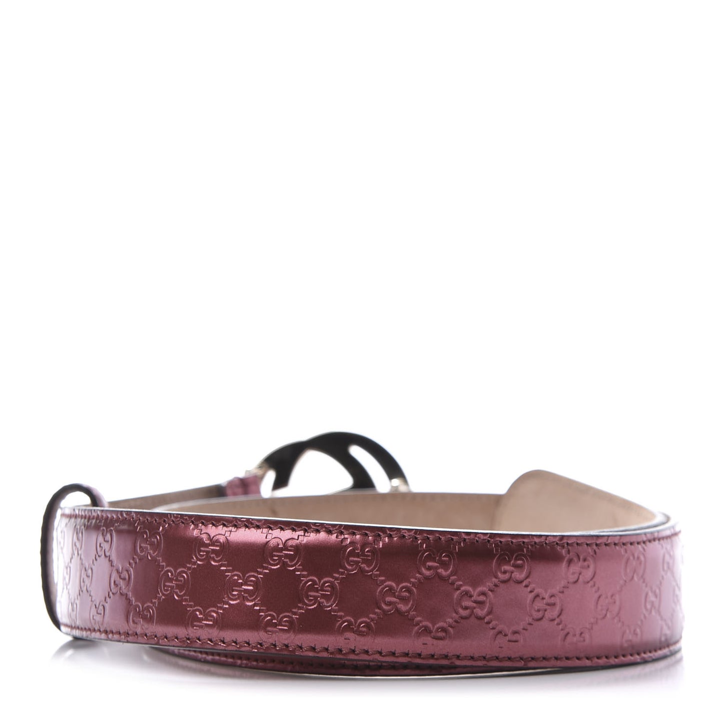 Metallic Patent Microguccissima Interlocking G Belt 75 30 Red