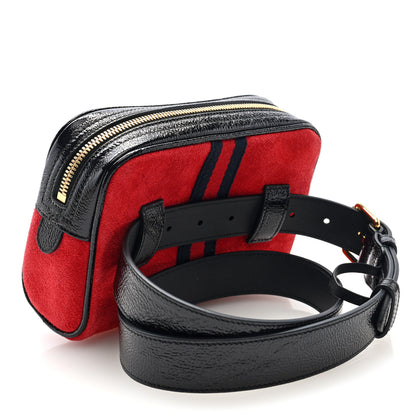 Gucci Suede Small Ophidia Belt Bag 85 34 Hibiscus Red 3 of 10