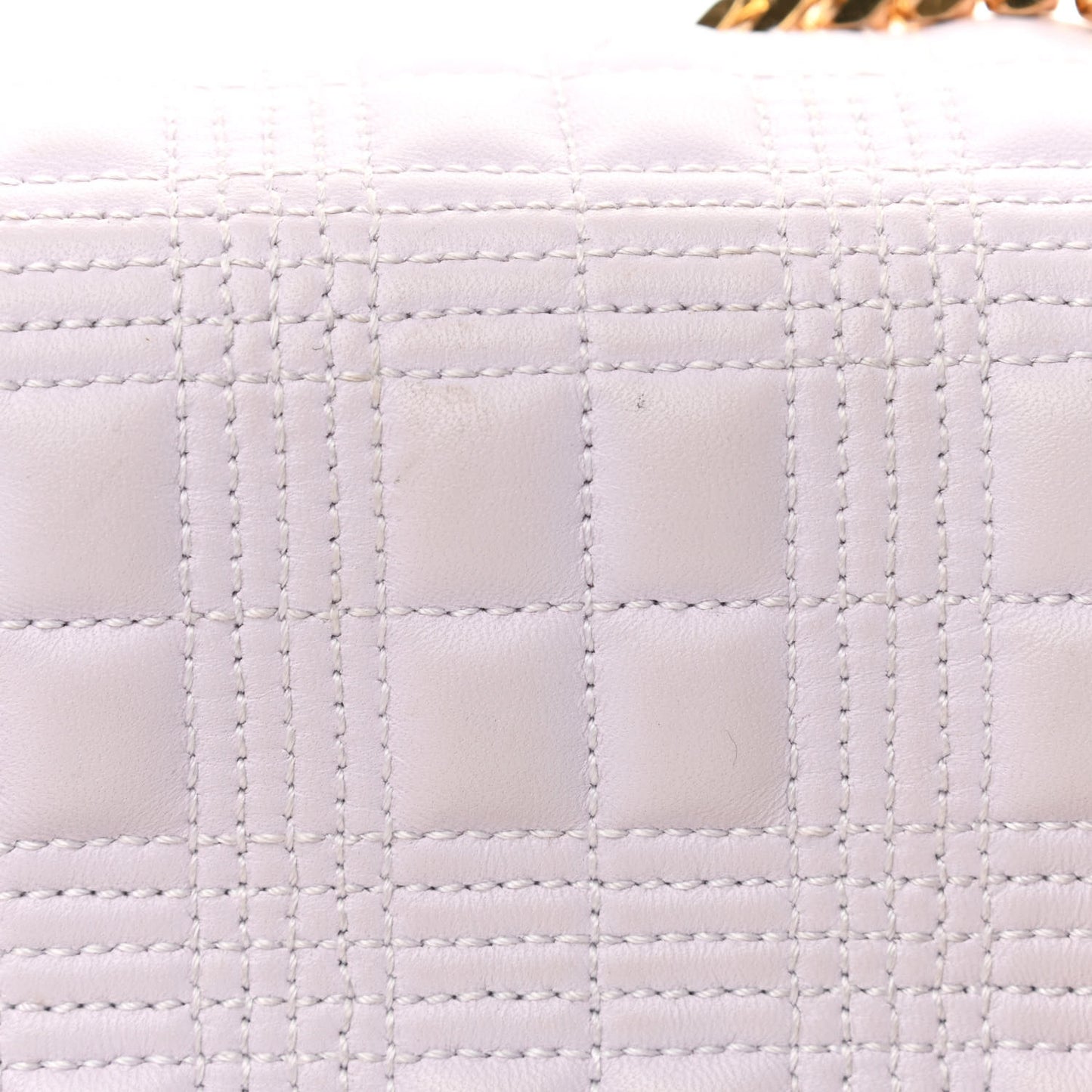 Lambskin Quilted Small Lola Bag Pale Thistle Soft Fawn