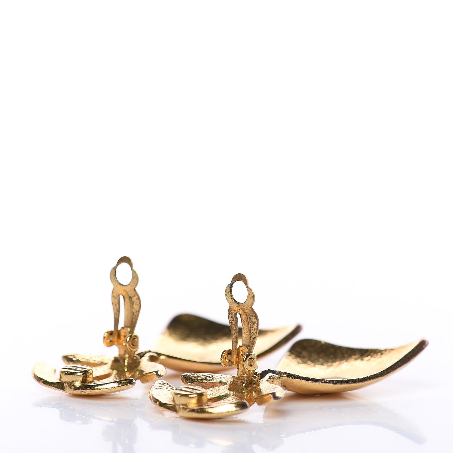 Chanel CC Large Drop Clip On Earrings Gold 5 of 5