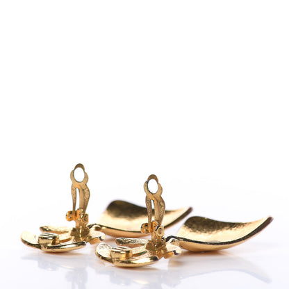 Chanel CC Large Drop Clip On Earrings Gold 5 of 5