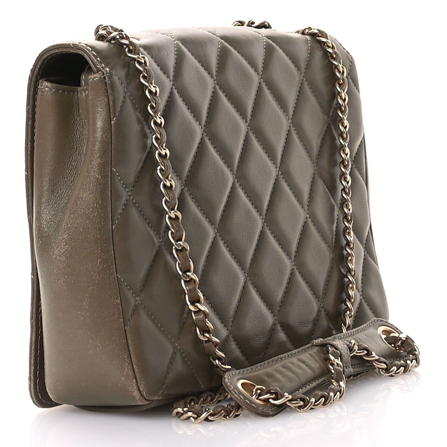 Chanel Lambskin Quilted Small Diamond CC Flap Khaki 3 of 13