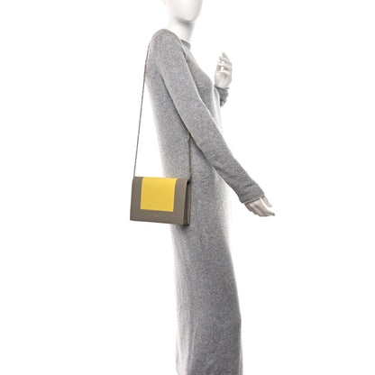 Celine Smooth Lambskin Frame Evening Chain Clutch Quartz Yellow 2 of 10