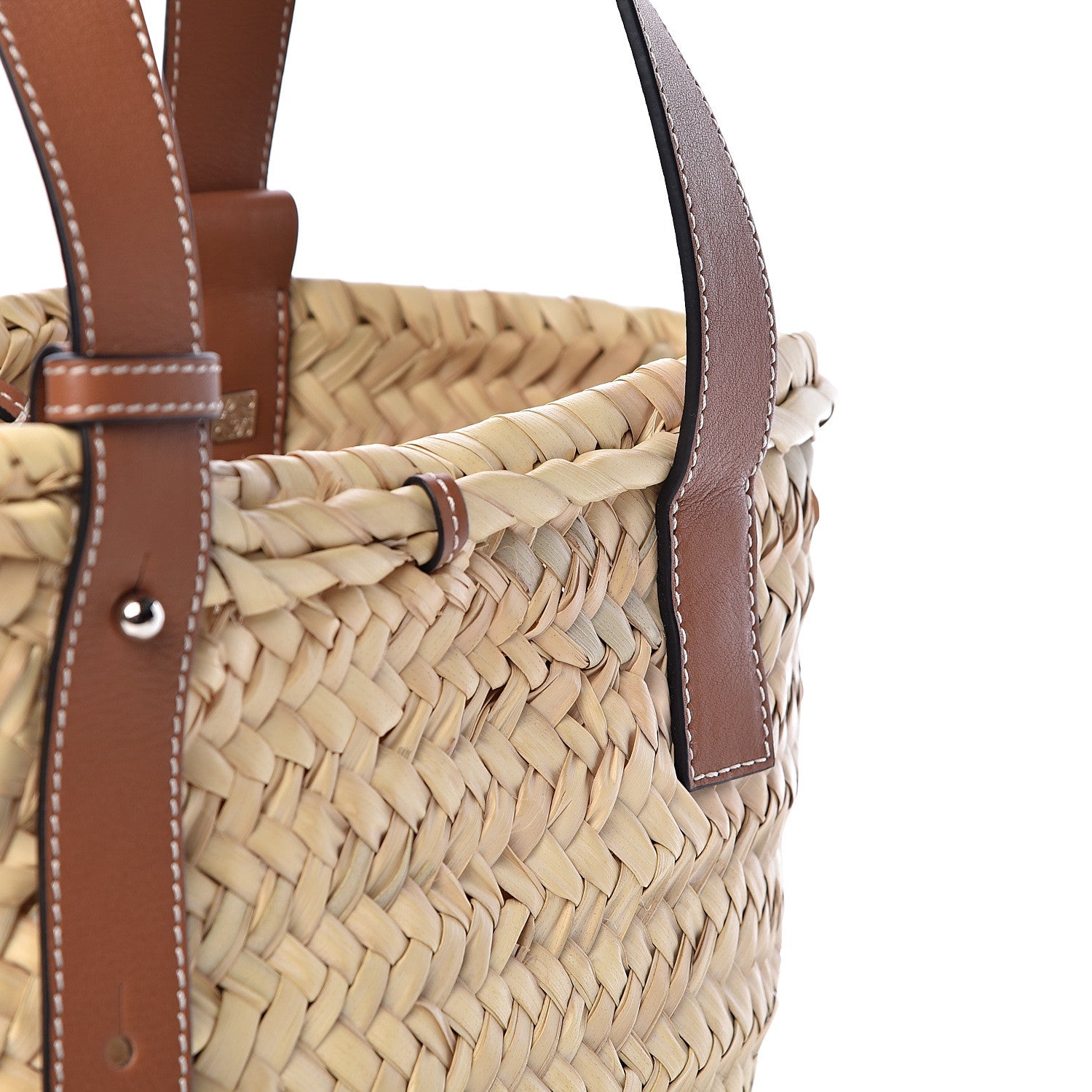Loewe Raffia Small Stones Basket Tote Bag Natural Tan 487054