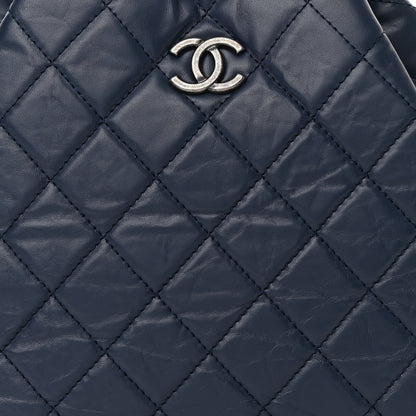Chanel Aged Calfskin Quilted Gabrielle Backpack Navy Black 8 of 14