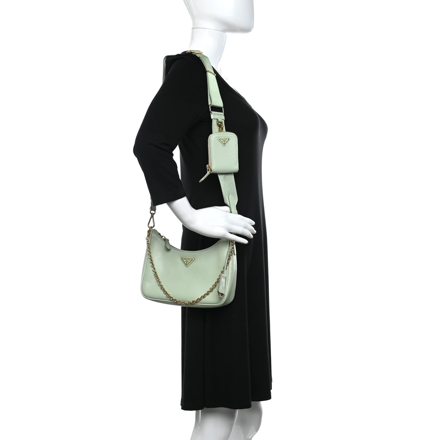 Saffiano Lux Re-Edition 2005 Shoulder Bag Acqua