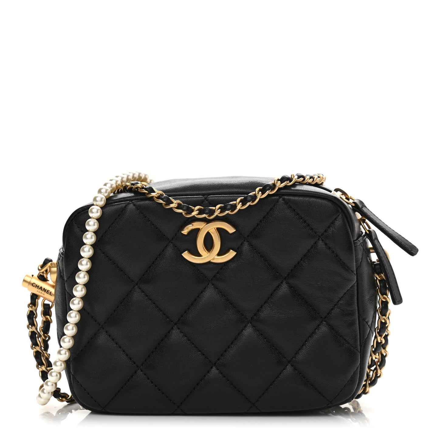 Lambskin Quilted Mini My Perfect Camera Case Black
