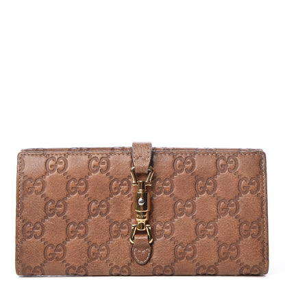 Gucci Guccissima Jackie Continental Wallet Natural Brown 1 of 14