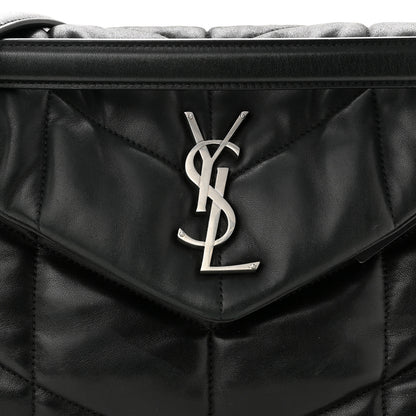 Saint Laurent Lambskin Quilted Small Loulou Puffer Monogram Chain Satchel Black 7 of 9