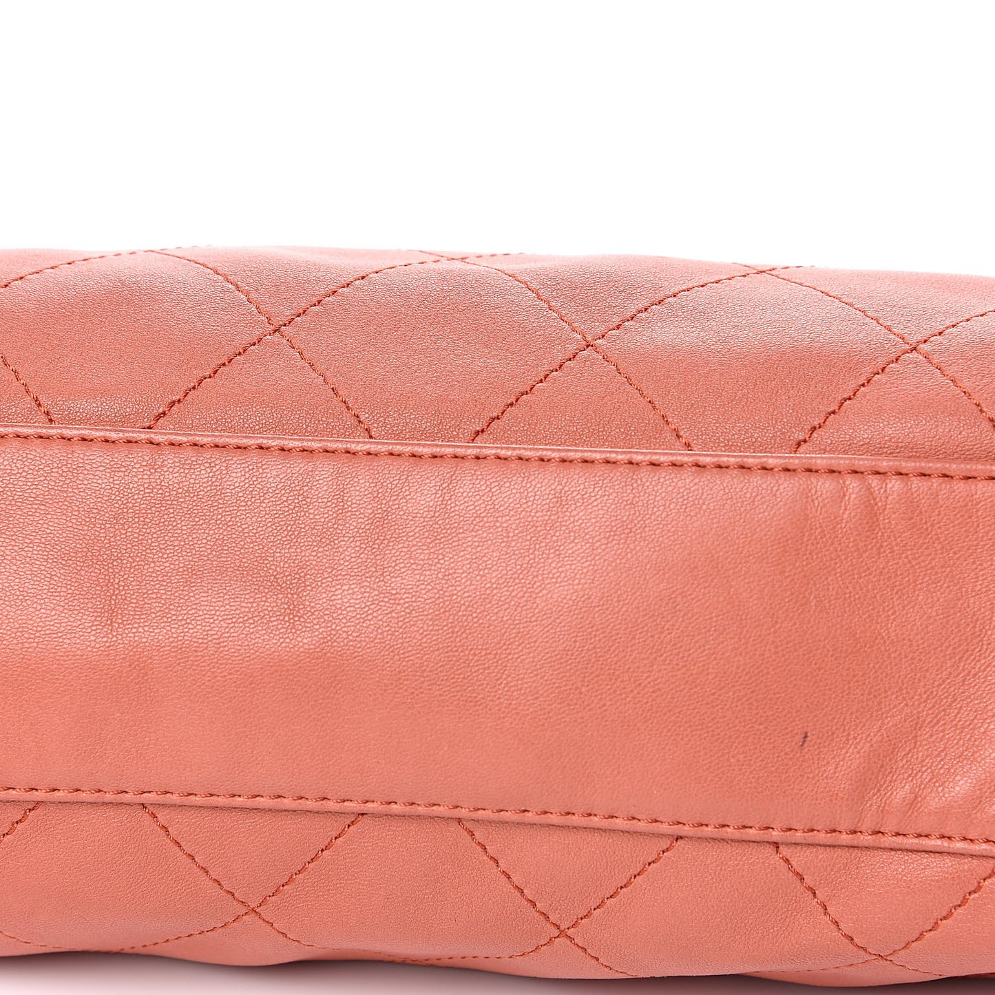 Lambskin Stitched Medium Ultimate Soft Tote Coral