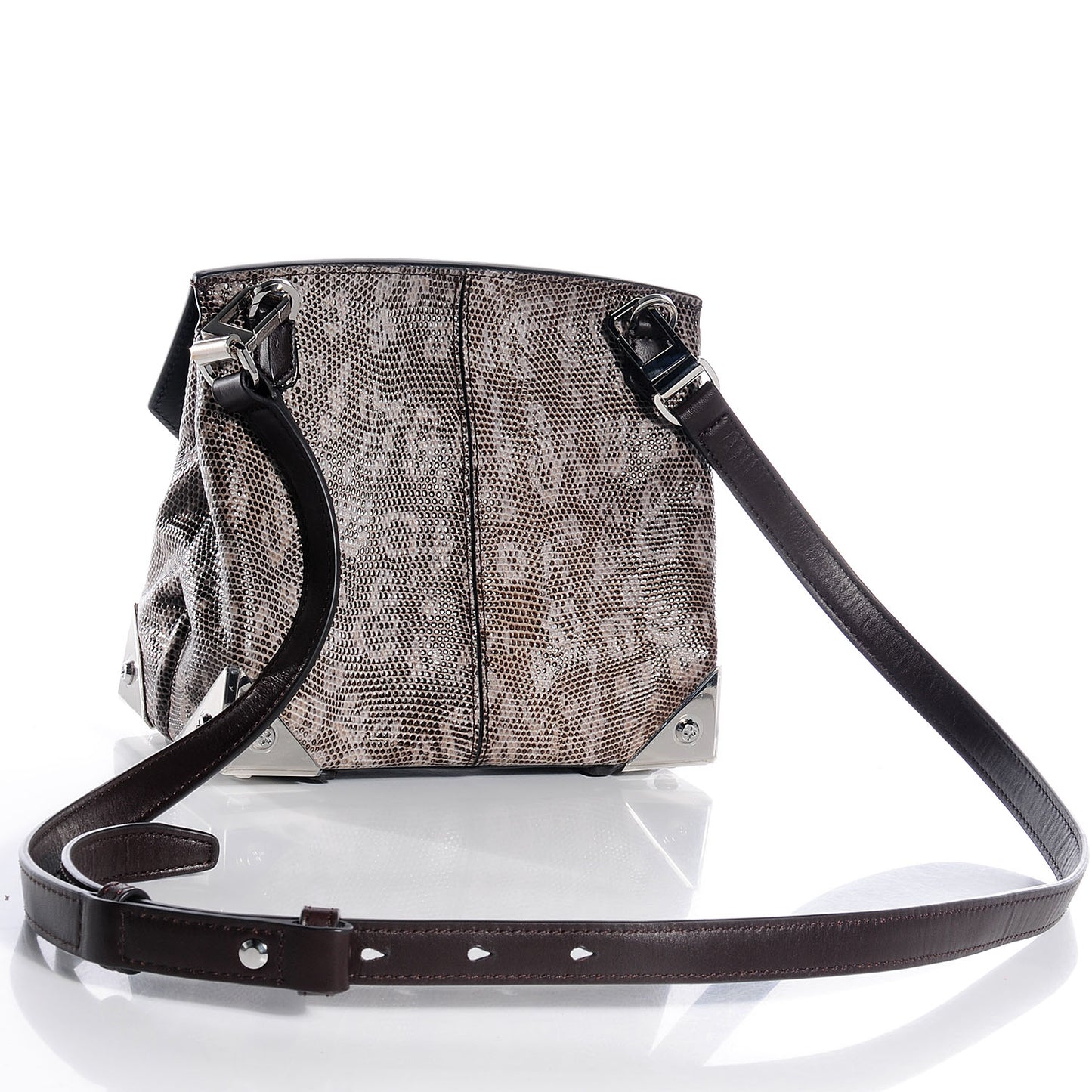 Lizard Embossed Marion Prisma Crossbody Bag Geyser
