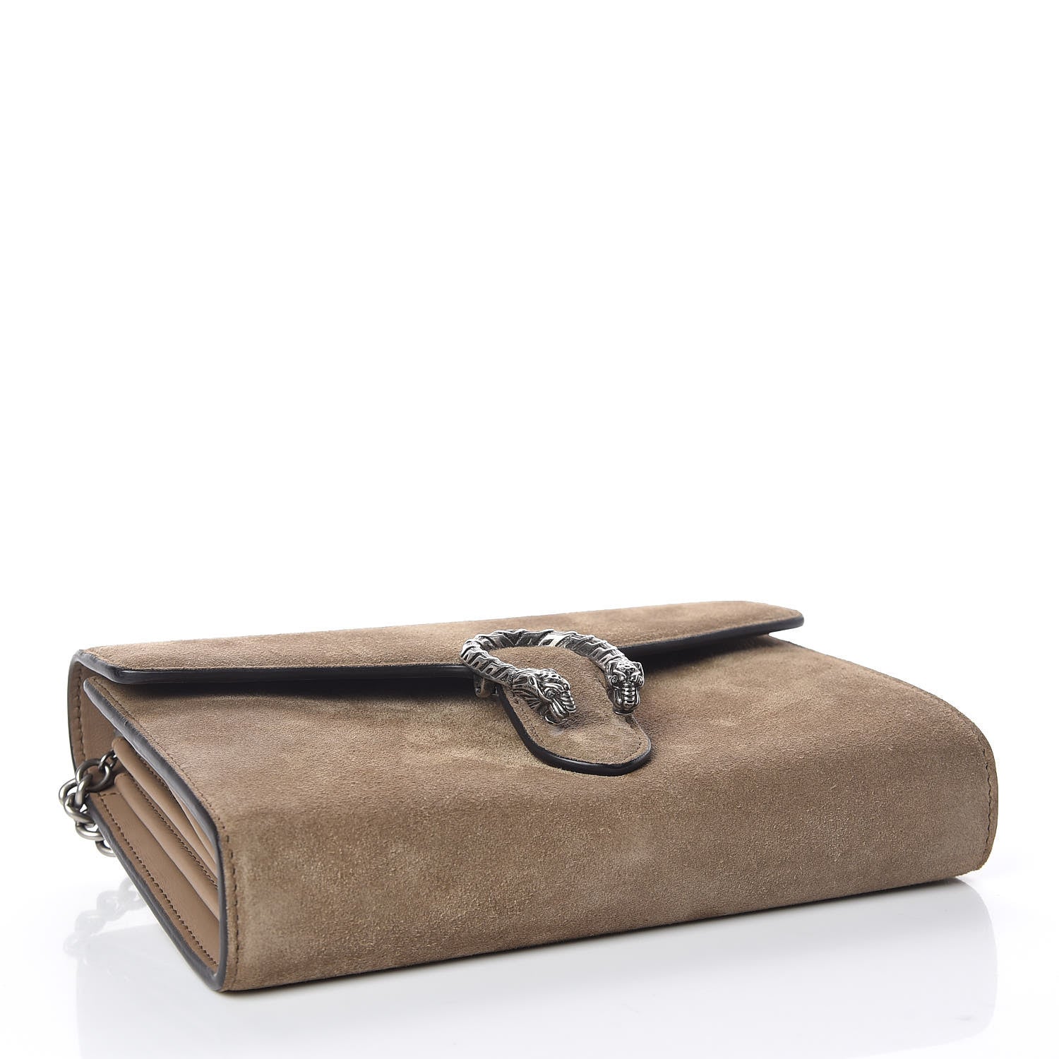 Gucci Suede Mini Dionysus Chain Wallet Taupe 4 of 10