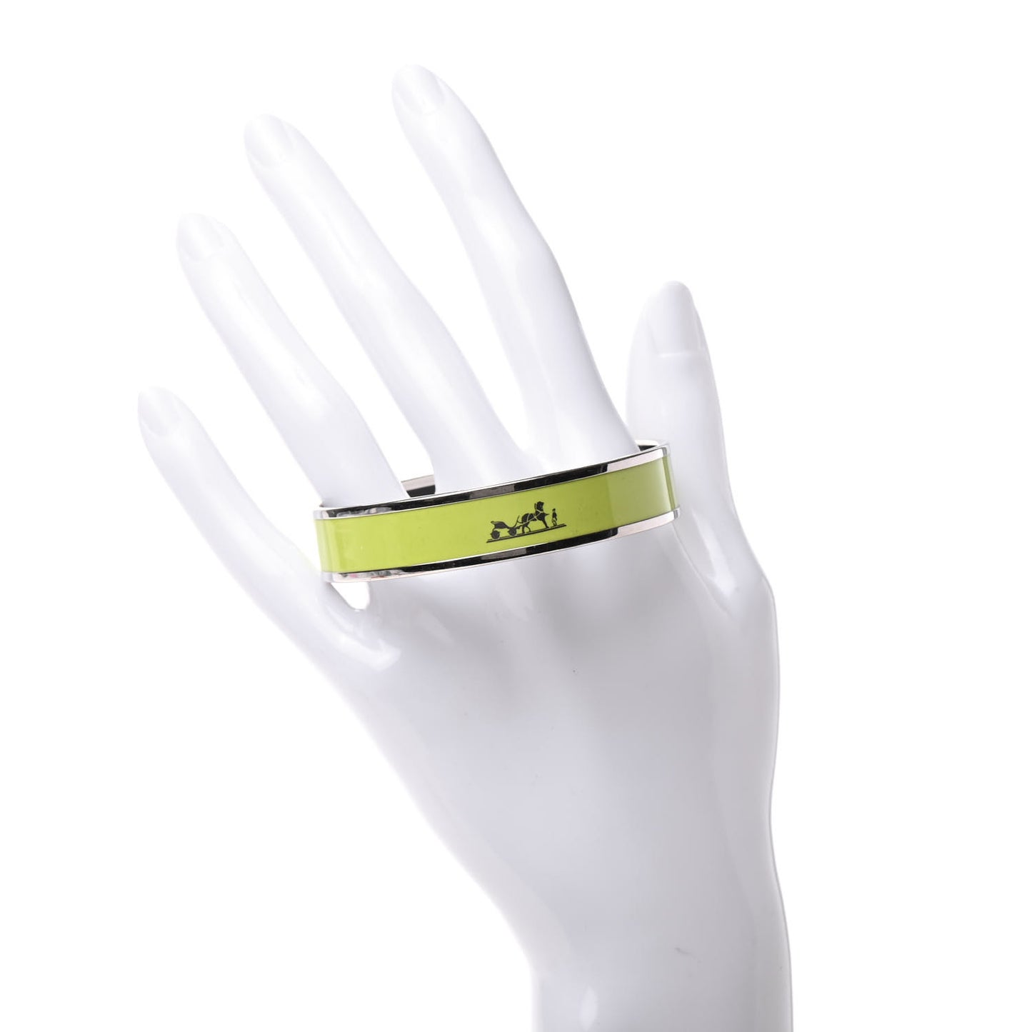 Enamel Printed Medium Caleche Bracelet 62 Lime