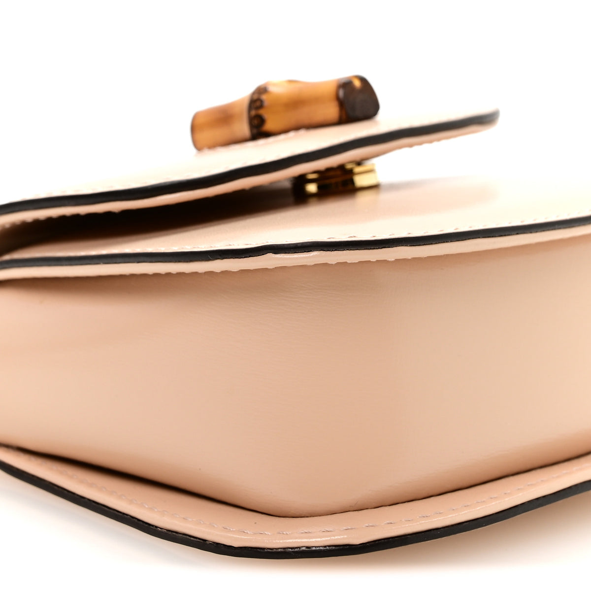Gucci Calfskin Super Mini Bamboo 1947 Top Handle Chain Bag Light Beige 9 of 10