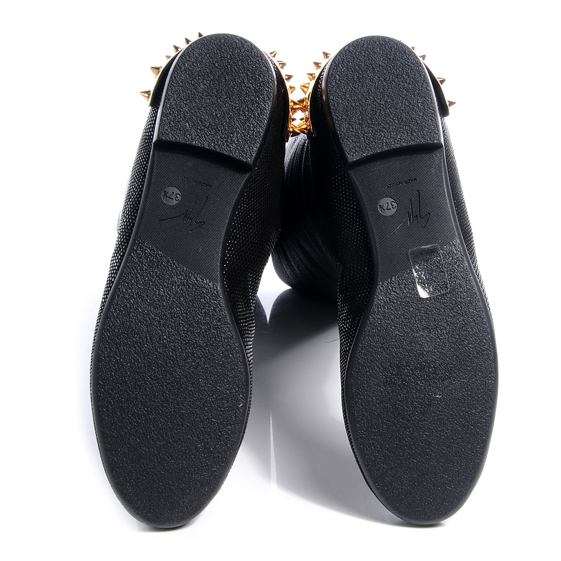 FASHIONPHILE GIUSEPPEZANOTTIEmbossedStingrayLeatherSpikedCapBoots37.5NeroBlack 4 of 5
