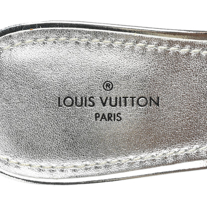 Louis Vuitton Metallic Lambskin Embossed Monogram Revival High Heel Mules 39 Silver 7 of 9