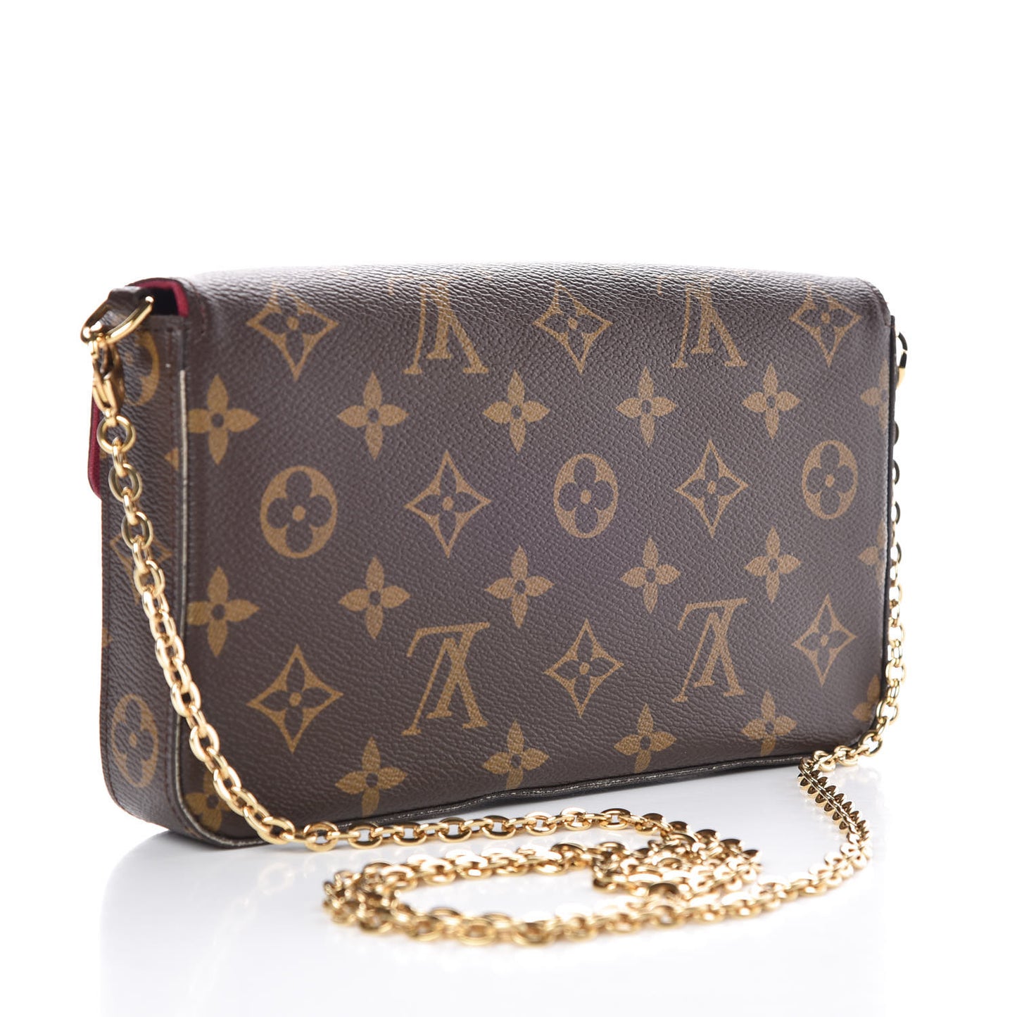 Monogram Pochette Felicie Chain Wallet Fuchsia