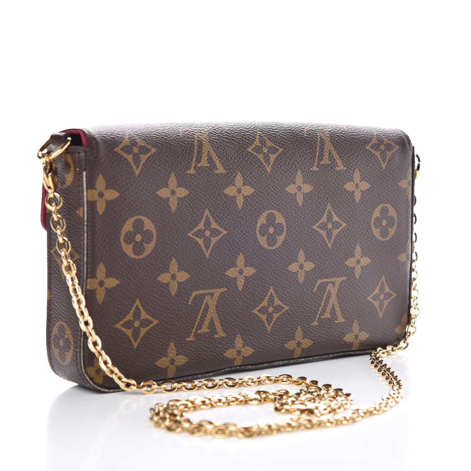 Louis Vuitton Monogram Pochette Felicie Chain Wallet Fuchsia 3 of 10