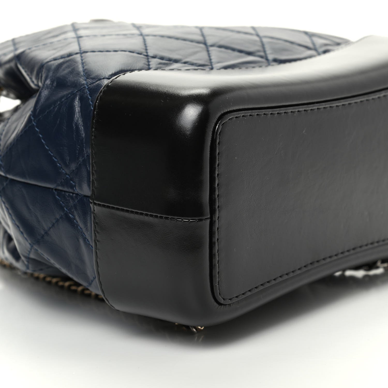 Chanel Aged Calfskin Quilted Small Gabrielle Backpack Blue Black 6 of 9