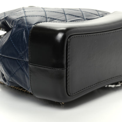 Chanel Aged Calfskin Quilted Small Gabrielle Backpack Blue Black 6 of 9