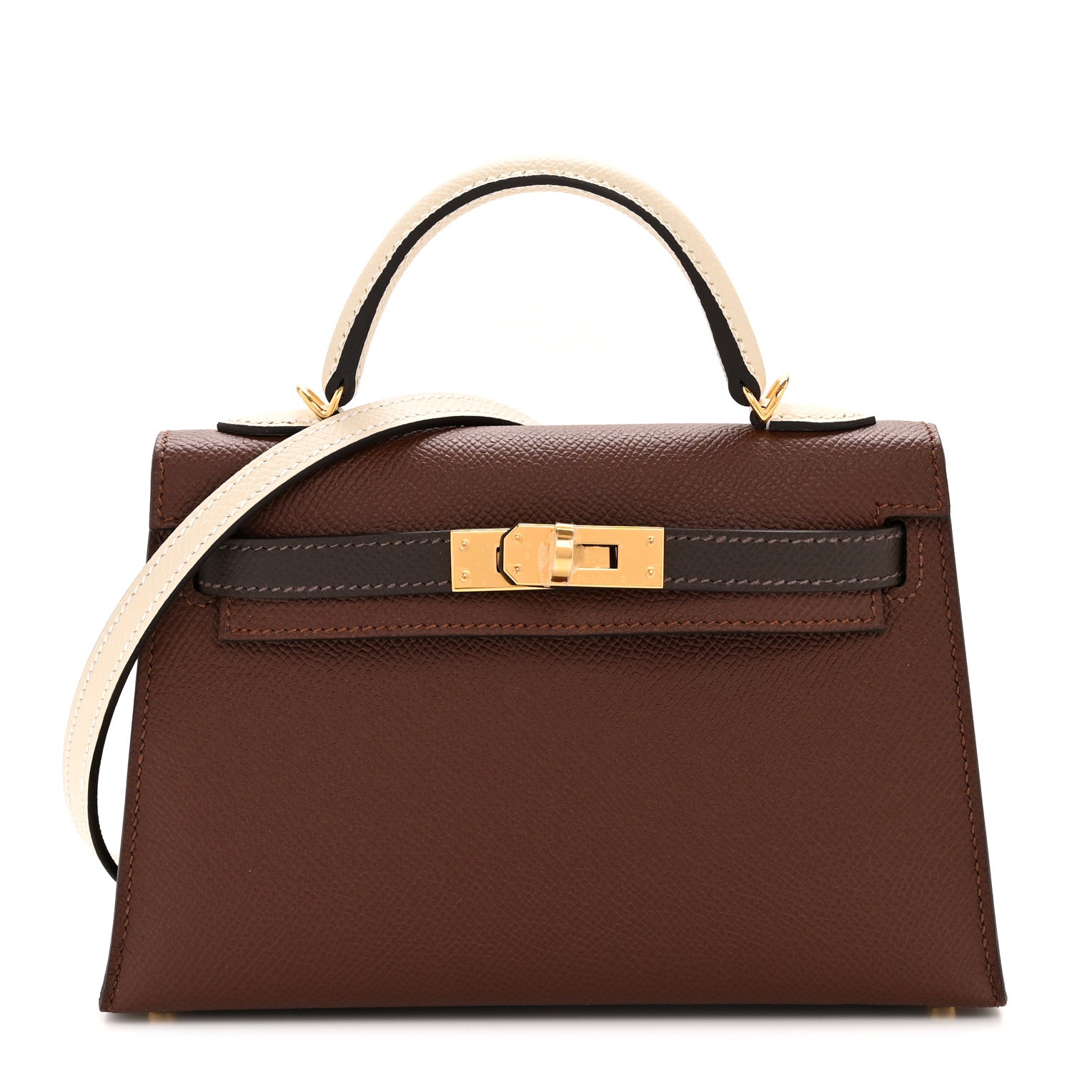 Hermes Epsom Tri-Color Mini Kelly Sellier 20 Terre Ebene Craie 1 of 11